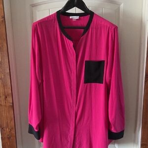 Calvin Klein Pink and Black Women's Top